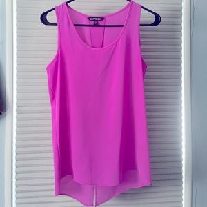Express bright purple sleeveless shirt with open back
